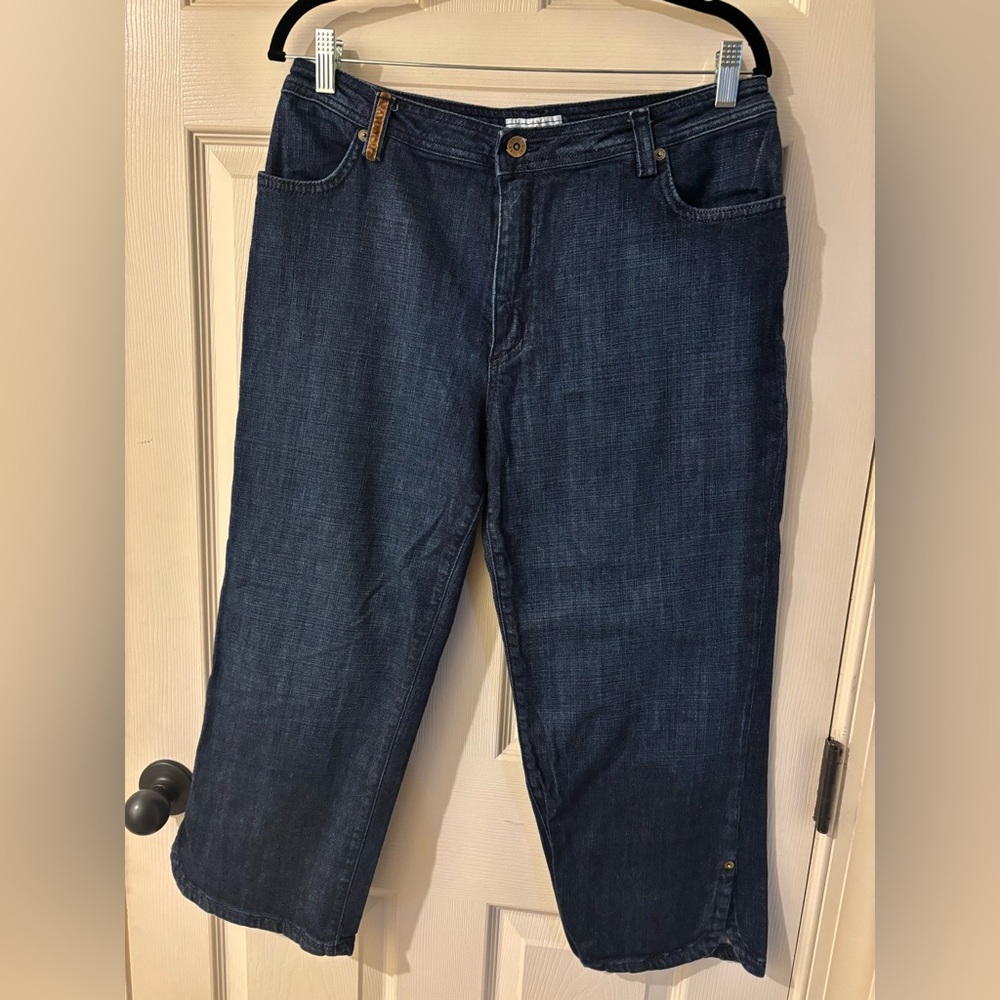 St. John Sport Dark Blue Cropped Jeans Size 12